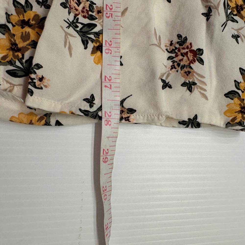 Torrid Challis Tank Top Womens 3 White Floral Lattice Back Tiered Sleeveless - Picture 8 of 8